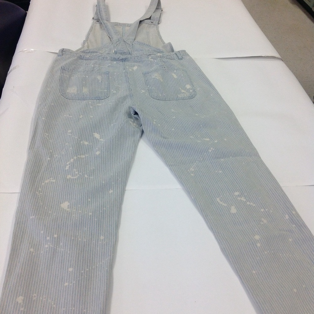 NEW DISTRESSED STRIPED OVERALLS JEAN JUNIOR  BOHO